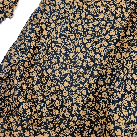 UniQlo Studio Sanderson Long Sleeve Pleated Button Up Blouse, Orange/Black, XS - Picture 6 of 13